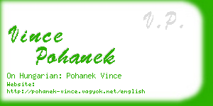 vince pohanek business card